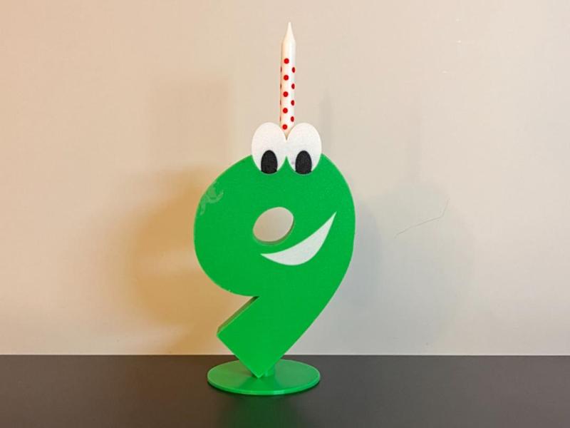 Number 9 Funny Birthday cake topper candle holder