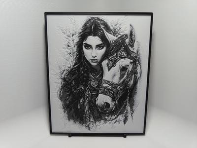 Woman with Horse - Hueforge