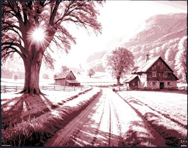 Path through the countryside - HueForge (3 colors only)