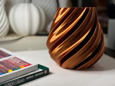 "Ribbon Brandy" Contemporary Spiral Vase