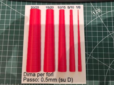 Hole Diameter Gauge Set + Case/ 1-25mm 0.5mm Increment