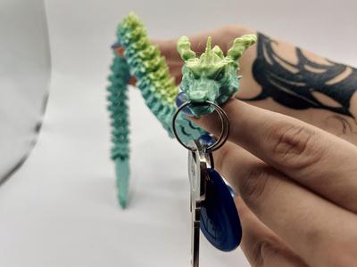 Crystallized Articulated Flexi Keychain Dragon