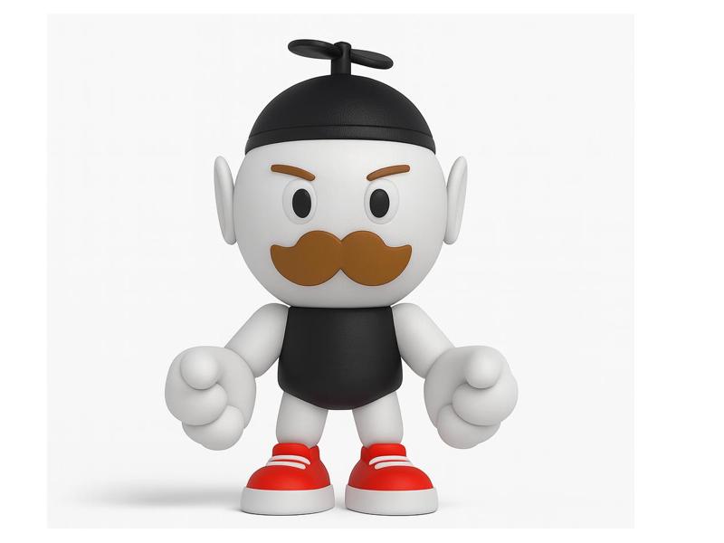 Funny Mustache Mascot – Propeller Hat Edition