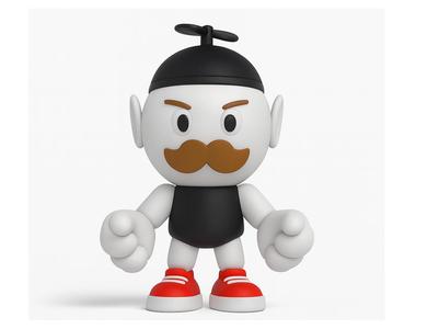 Funny Mustache Mascot – Propeller Hat Edition