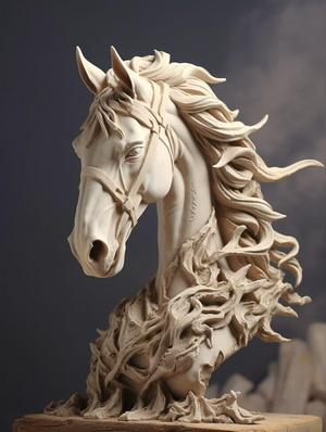 Abstract Horse Sculpture
