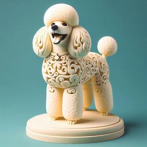 450 Laughing Poodle Totem - Full-Body 3D Model, black cat, magical, gothic decor, sculpture, magic, statue, werewolf, fantasy creature, troll, collectible, creature, club, model, dragon, dnd, cat