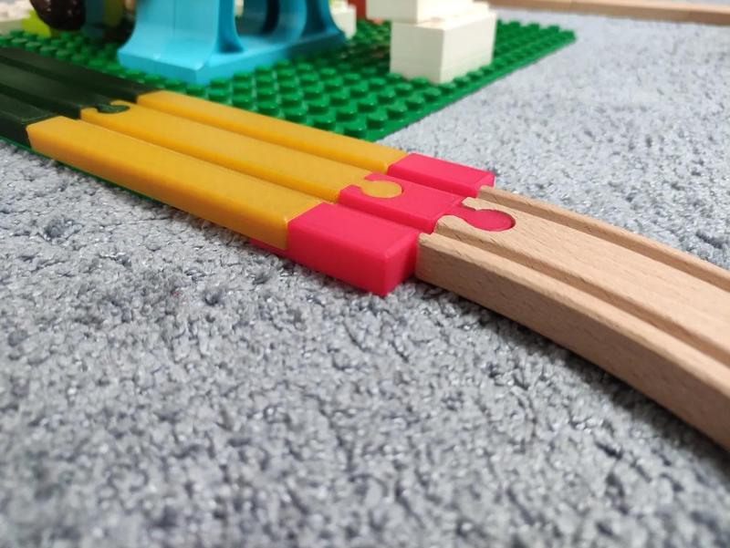 Kolejnice dřevěného vláčku kompatibilní s DUPLO/Wooden train tracks compatible with DUPLO   