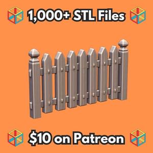 24th Scale Model Classic Wooden Fence MineeForm FDM 3D Print STL File   