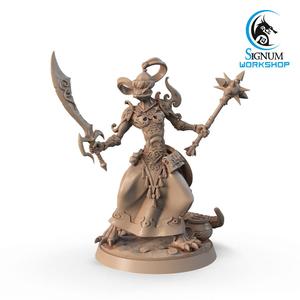 Ophidian Knight with Sword and Mace
