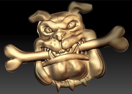 bulldog with bone art cnc