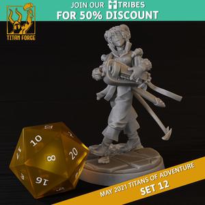 Tiefling Female Bard - RPG Hero Character D&D 5e - Titans of Adventure Set 12