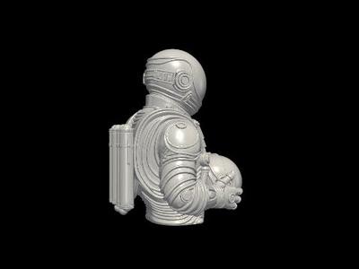 Astronaut Bust – Sci-Fi Desk Sculpture