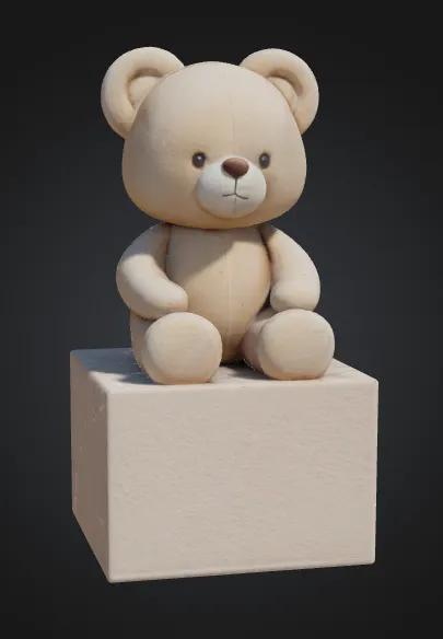 Cute Bear sat on a plinth   