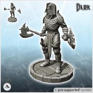 Skeleton warrior with two axes and chain mail (27) - Creature Darkness War 15mm 20mm 28mm 32mm Medieval Dungeon