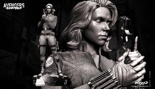 Wicked Marvel Black Widow Sculpture: Tested and ready for 3d printing