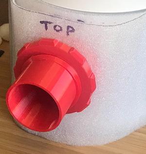 2.5 inch hose adapter with curved flange