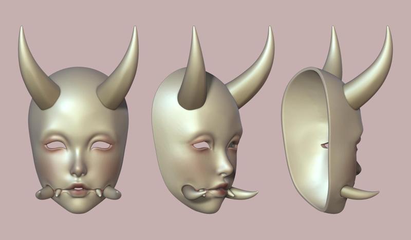 halloween cosplay mask Hannya japanese style oni