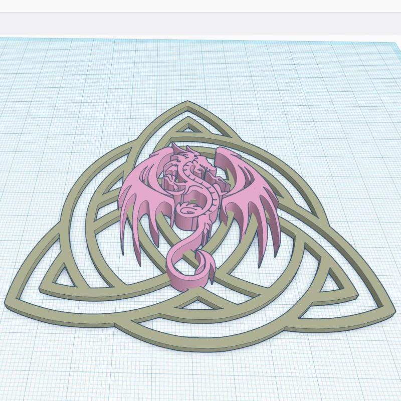 DRAGON ON CELT SYMBOL, Model A