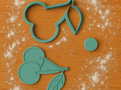Cherry cookie cutter stamp 