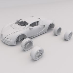 Bugatti Veyron  PRINTABLE Car 3D Digital STL File