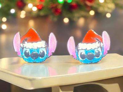 Stitch Santa hat Earrings