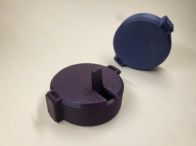 Circular latching box container print in place
