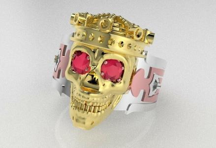 Skull King Ring Guardian 3D print model