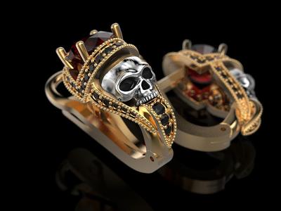 Earrings for Skull Engagement Ring