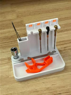 Nextruder nozzle organizer stand with swappable labels   