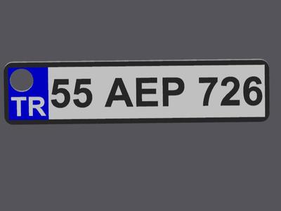 TR License Plate Keychain