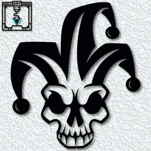 jester skull wall art skull with jester hat wall decor halloween 2d art
