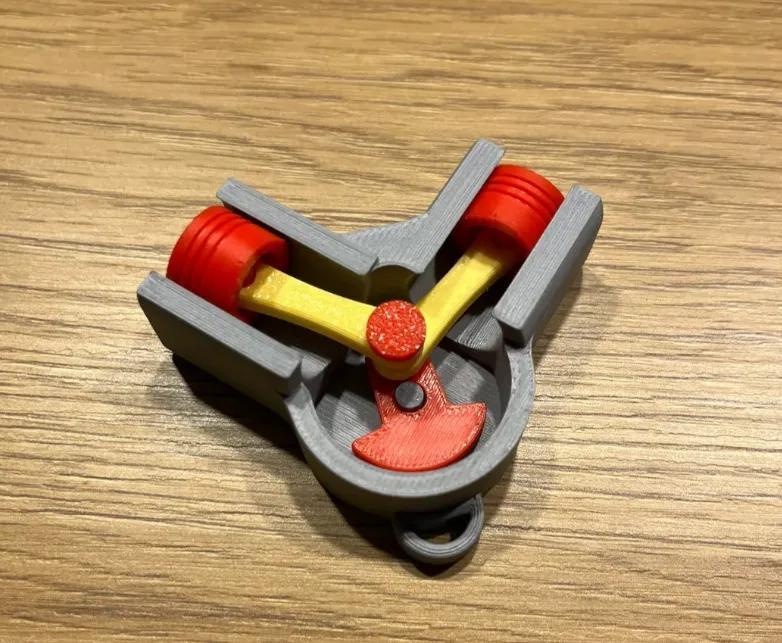V2 90deg Engine Fidget Keychain   