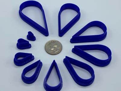 60 mm teardrop shape cookie clay fondant cutter