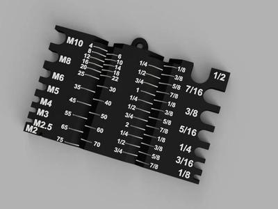 Screw and nut measuring tool
