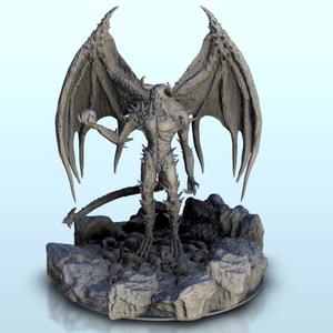 Winged demon with tail - Creature Darkness War 15mm 20mm 28mm 32mm