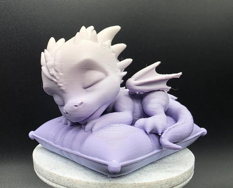 Sleeping Baby Dragon on Pillow   