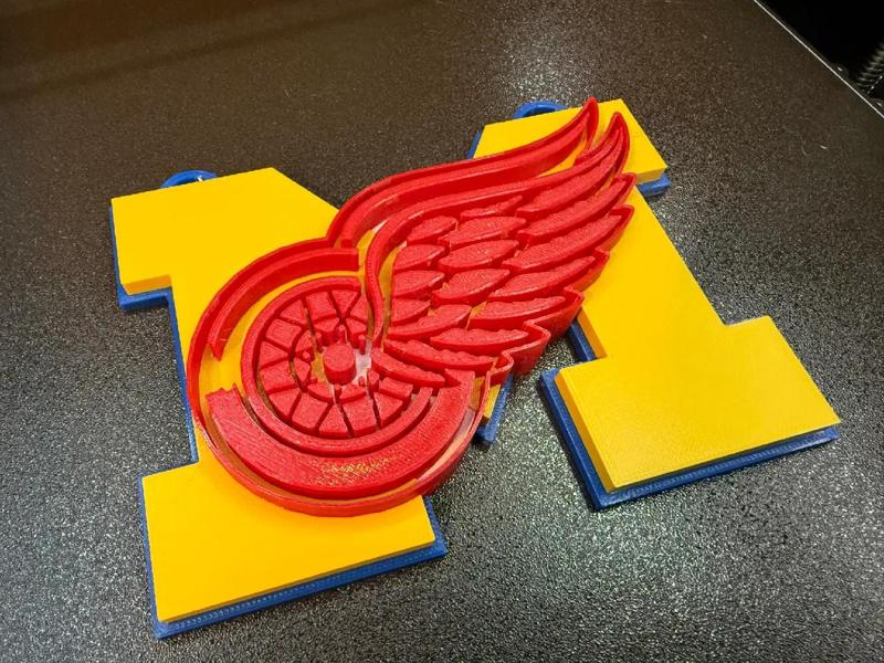Detroit Red Wings Michigan Wolverines Pendant Mashup   