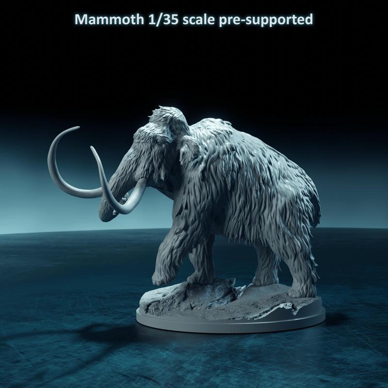 Mammoth walking 1-35 scale pre-supported prehistoric animal