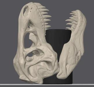 Low Poly T-rex pen cup   