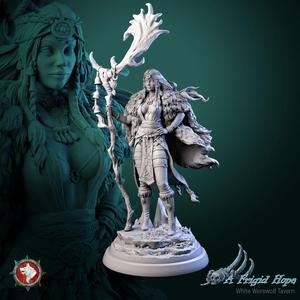 Kaelia, Witch of the Frozen Veil 75mm and 32mm pre-supported
