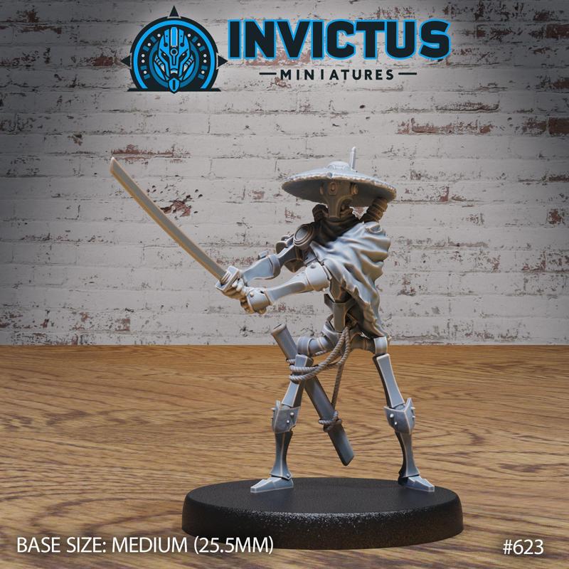 Robot Poacher Male Katana / Steampunk Construct / War Steel Droid / Infantry Machine / Warrior Control Mechanism / Battle Automaton Robot / Steam Technology Society Encounter