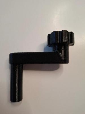 Turning handle with rotating swivel knob for 9mm D shaft   