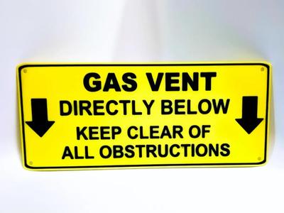Sign for Direct Venting - Gas Vent Sign   