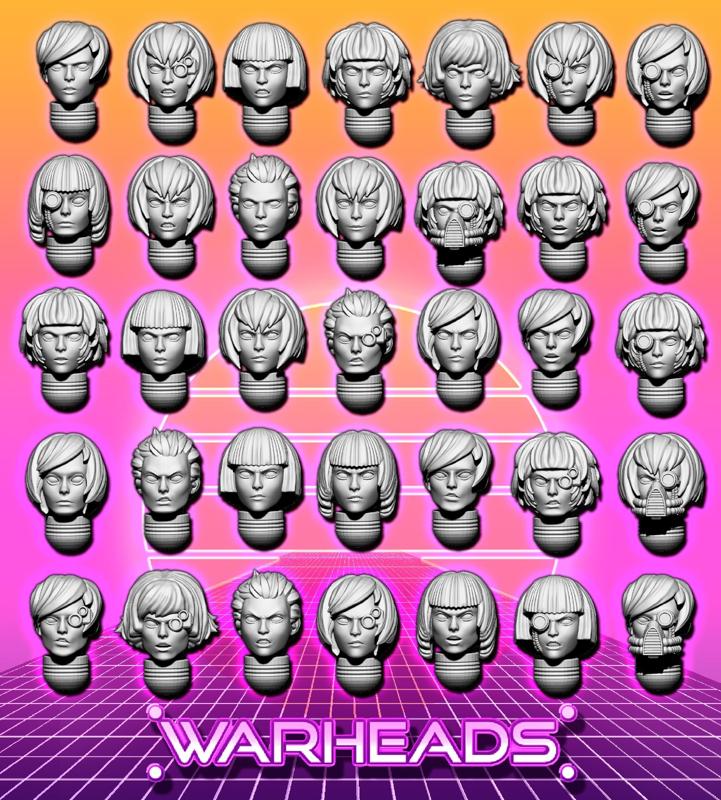 Futuristic Bobcut Female Heads! (35 heads)