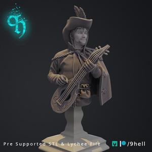 Human Male Bard Bust