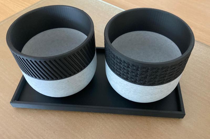 Planter #2 - Kumiko Hemp Leaf using a split design, multi-material (AMS)