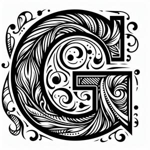 Frottage creation: letter G (version 2)