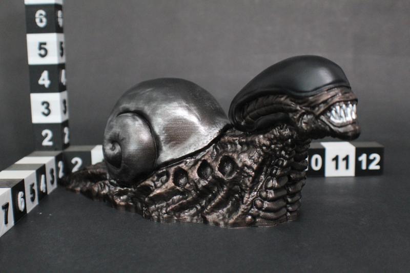 Snailien (Snail-Alien Xenomorph Mashup) Lawn Sculpture