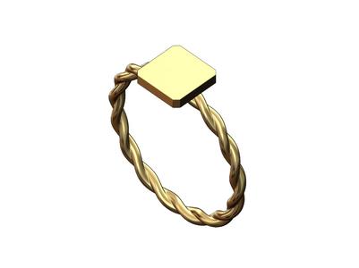 Small square braided wire band US sizes 5to9 3D print model