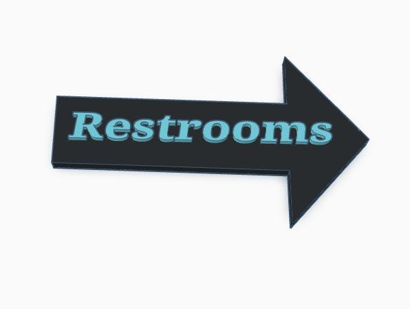 Restrooms sign